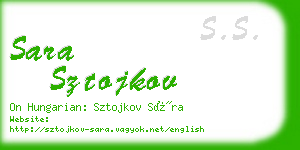 sara sztojkov business card